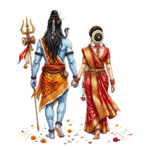 Shiva-Parvati wedding caricature